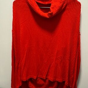 Women's Red Cowl Neck Sweater